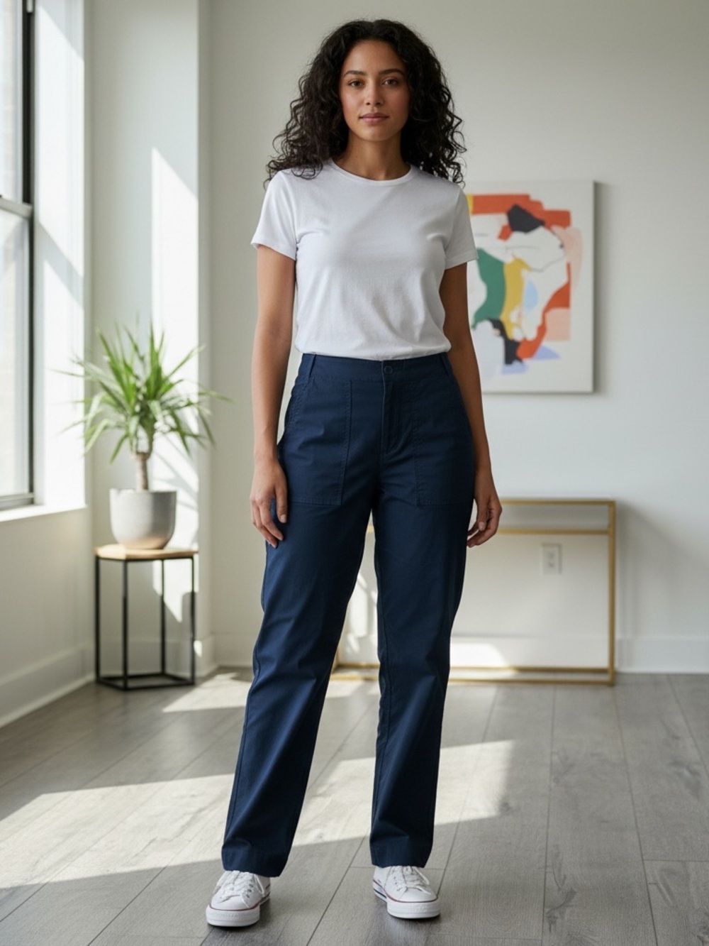 • Kit and Ace • Classic Straight-Leg Women's Pants in Navy 4